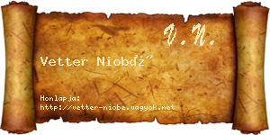 Vetter Niobé névjegykártya